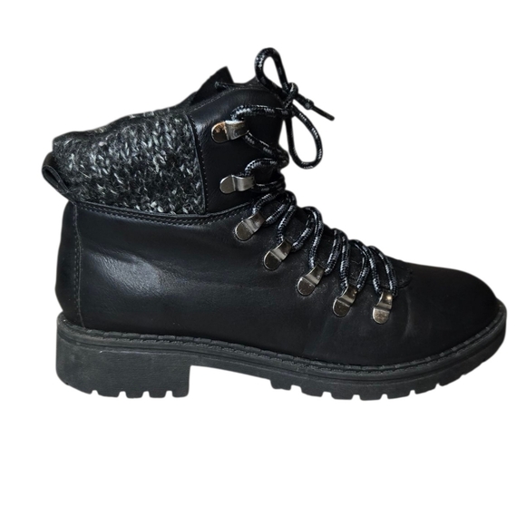 Black Lace-Up Ankle Boots - Picture 1 of 5